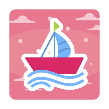 tekne ikonu vektör çizimi tasarımı 