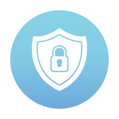 Güvenlik kalkanı düz simgesi, vektör illüstrasyonu 