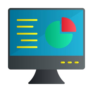 Çevrimiçi Pie Grafik ikonu vektör illüstrasyonu