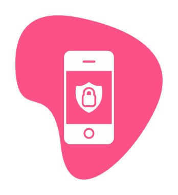 Gezici Güvenlik. Web simgesi basit illüstrasyon                     