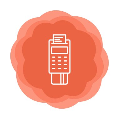 Pos Terminal Düz Simgesi Beyaz Arkaplanda