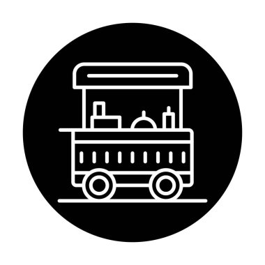 Yemek arabası simgesinin vektör illüstrasyonu 