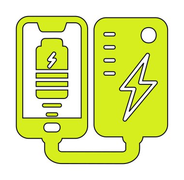 pil simgesi. renk çizgisi çizimi 
