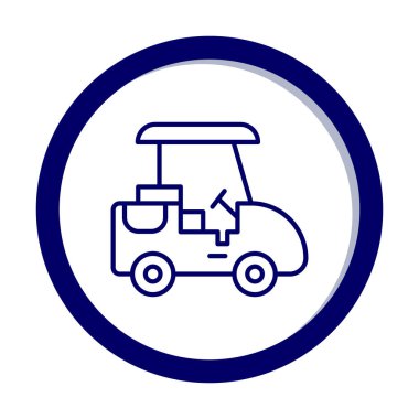 Golf Caddy simgesi, vektör illüstrasyonu