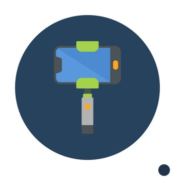 Akıllı telefon web simgesi, vektör illüstrasyonlu selfie çubuğu 