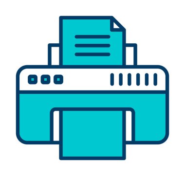 yazıcı simgesi web basit illüstrasyon