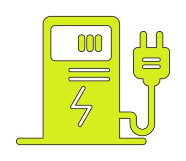 Elektrik Şarj İstasyonu ikon vektör çizimi