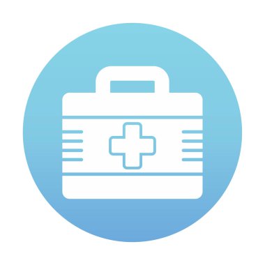 İlk yardım çantası simgesi. Acil durumlar için tıbbi ekipman