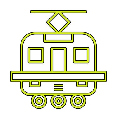 Tramvay simgesi. Moda Tramvay işareti logosu