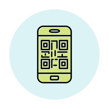 Akıllı telefon ekranındaki qr kodu beyaz arkaplanda izole edilmiş