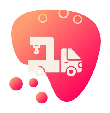 Turna Kamyonu Simgesi, Renkli Vektör İllüstrasyonu