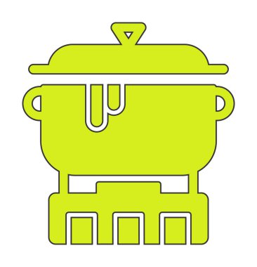 Mutfak çömleği simgesi düz stil