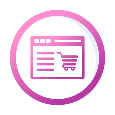 Alışveriş sitesi simgesinin vektör illüstrasyonu