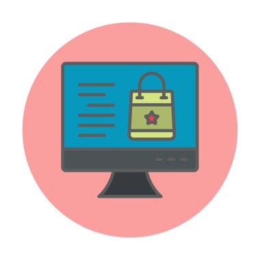 Ekran vektör illüstrasyonunda ticaret simgesi