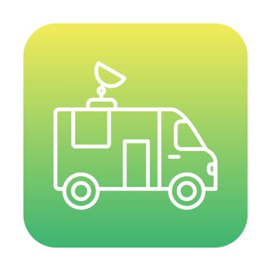 News Van düz vektör simgesi