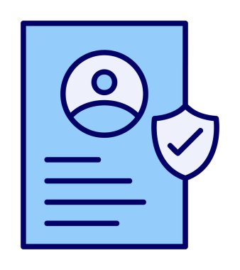 İşaretli işaret simgesi, vektör illüstrasyonlu profil belgesi