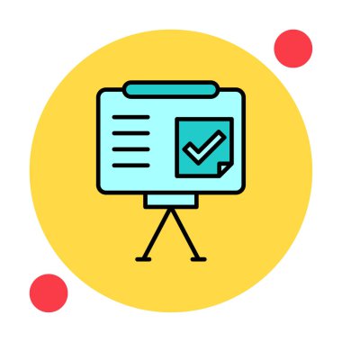 Beyaz arkaplan üzerindeki sunum tamamlanmış vektör illüstrasyonuName