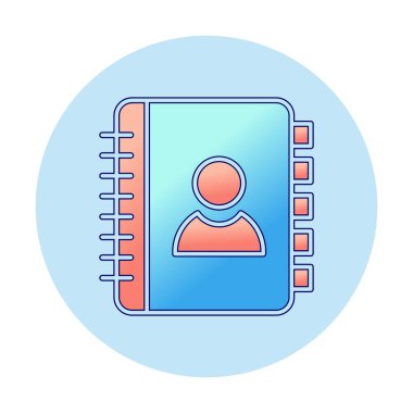 Kişi Kitabı simgesi, vektör illüstrasyonu