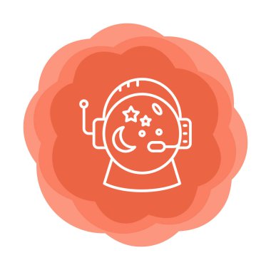 Beyaz arkaplanda Astronot Miğferi vektör çizimi