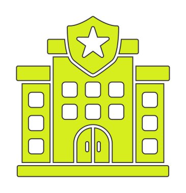 Polis karakolu simgesi, vektör illüstrasyonu basit tasarım