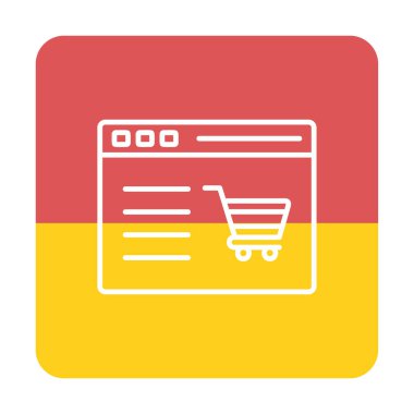 Alışveriş sitesi simgesinin vektör illüstrasyonu