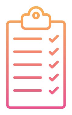 Kontrol listesi vektör simgesi modern basit vektör illüstrasyonu