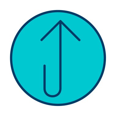 Yukarı ok simgesi, vektör illüstrasyonu, arayüz için düz tasarım 