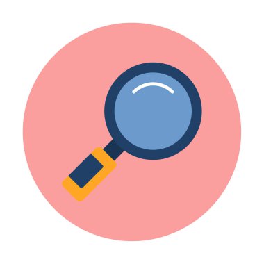 Büyüteç simgesi düz stil. Loupe renk simgesini ara. Vektör illüstrasyonu 