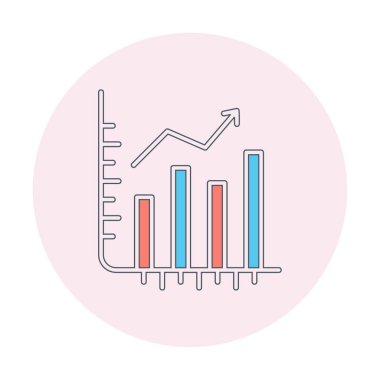 Hisse senetleri büyüyor. Web simgesi basit illüstrasyon