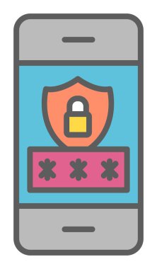 Gezici Güvenlik. Web simgesi basit illüstrasyon                     