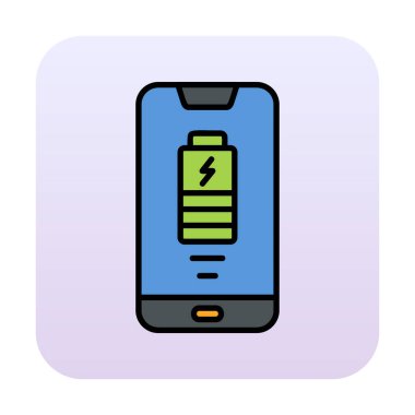 Basit Kablosuz Şarj simgesi, vektör illüstrasyonu