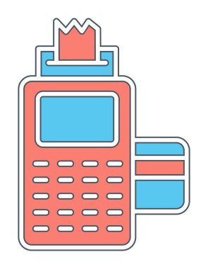 Kart okuyucu ve banka kartı, vektör illüstrasyonu