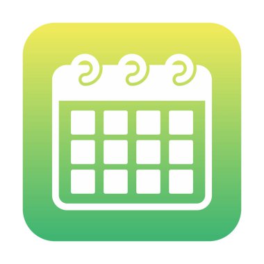 Takvim düzlüğü simgesi, vektör illüstrasyonu 