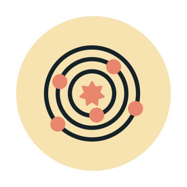 Güneş sistemi simgesi, vektör illüstrasyonu basit tasarım