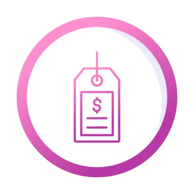 Basit fiyat etiketi simgesi, vektör çizim