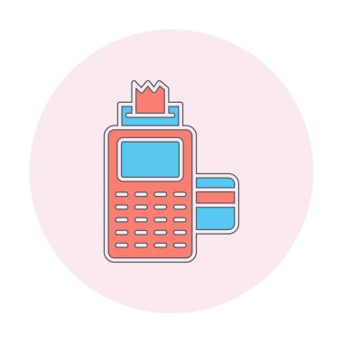 Kart okuyucu ve banka kartı, vektör illüstrasyonu