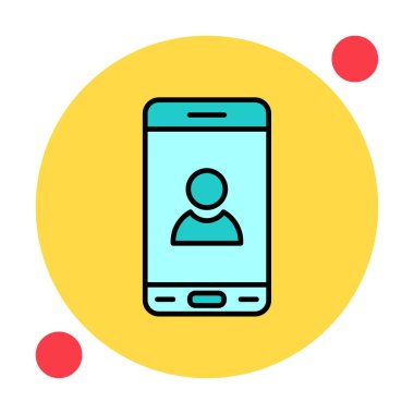 Mobil Kullanıcı simgesi vektör çizimi