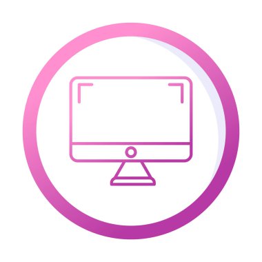 bilgisayar izleme simgesi, vektör illüstrasyonu basit tasarım