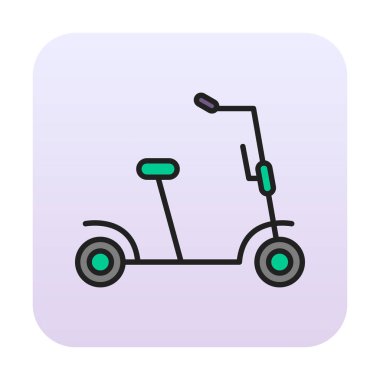 Scooter simgesi vektör illüstrasyonunu tekmele