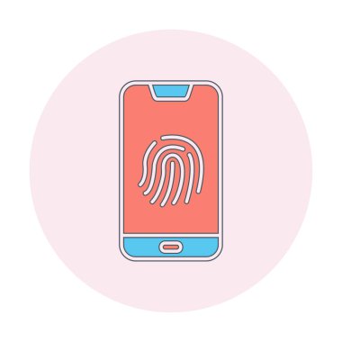 parmak izi kutsal kişilerin resmi, vektör çizim ile Smartphone 