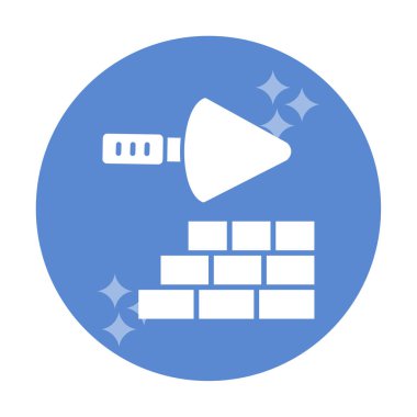 Tuğla ve inşaat malası. Vektör illüstrasyonu 