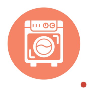 çamaşır makinesi simgesi. Kıyafetler için çamaşır makinesi vektör simgesi çizimi.                                        