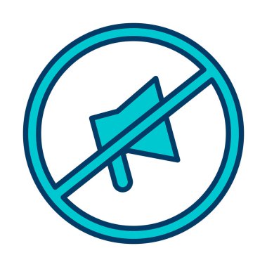 Sessizleştirilmiş simge vektör çizimi