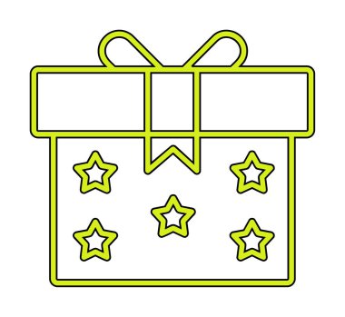 Hediye kutusu simgesi. vektör illüstrasyonu 