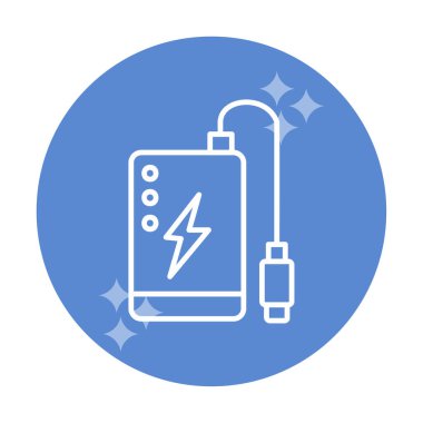 Power Bank web simgesi beyaz arkaplanda izole edildi