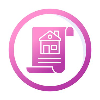 ev belgesi vektörü düz renk simgesi