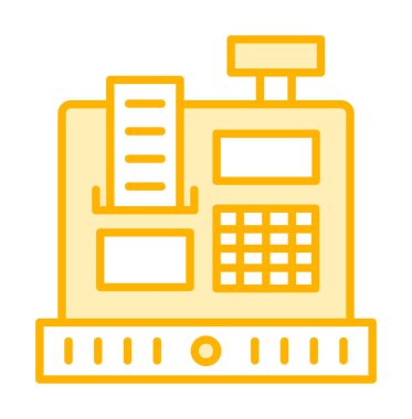 Kasiyer Makine simgesi vektör illüstrasyonu