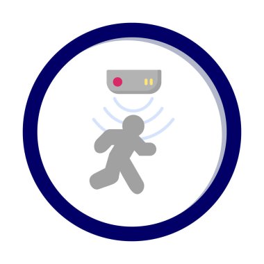 Hareket algılayıcı simgesi, yürüyen insan ağı simgesi, vektör illüstrasyonu