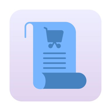 Alışveriş listesi simgesi, alışveriş arabası, vektör illüstrasyonu