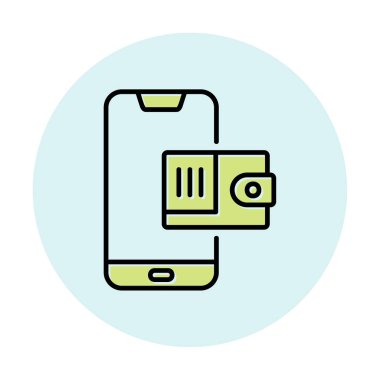 m-cüzdan vektör çizim tasarım ile Smartphone aygıtı